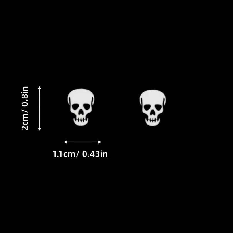 9Pcs/Set Waterproof Vinyl Skull Stickers, Auto Interior Engine Start Button Decal, Fashion Car Interior Decoration Accessories