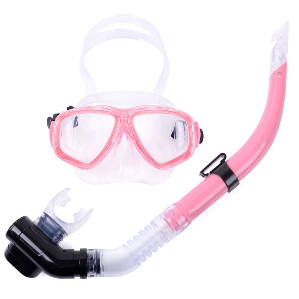 Silicone mouth bite, large vision mask, diving goggles set.
