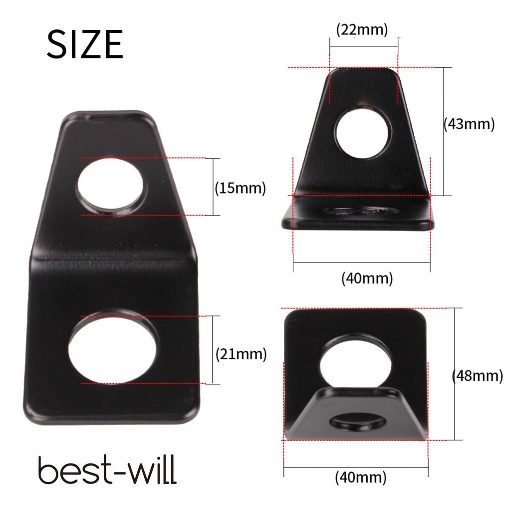Bestwill 4 Point Racing Seat Belt Fixed L-Shaped Stay Hook Bracket Hardware Tie Down Hook Bucket Seat Harness Bolts (2)