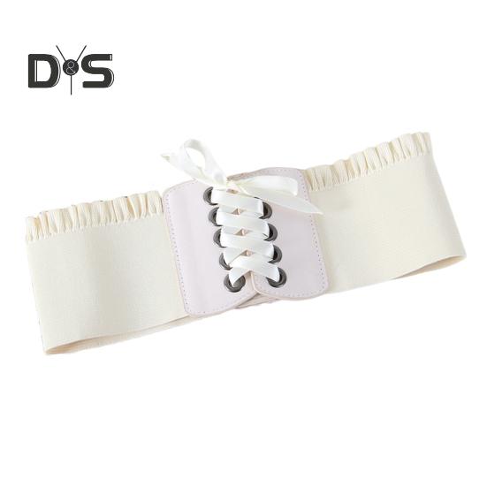 

Корсетный пояс для женщин, завязывающийся на шнуровке, широкий эластичный пояс Waspie для платьев, аксессуар для костюма пирата на Хэллоуин бежевый