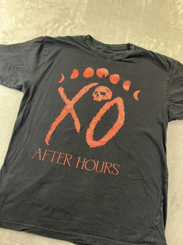 XO The Weeknd After Hours Футболка Мужская L Черный Красный Фазы Луны Музыкальная Футболка XXXXL