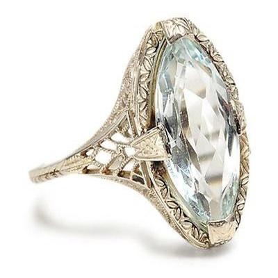 Aquamarin Verlobungsring Ehering Charmanter Diamantschmuck Weihnachten Jahrestag Geschenk Damen Ehering Größe 6 -10