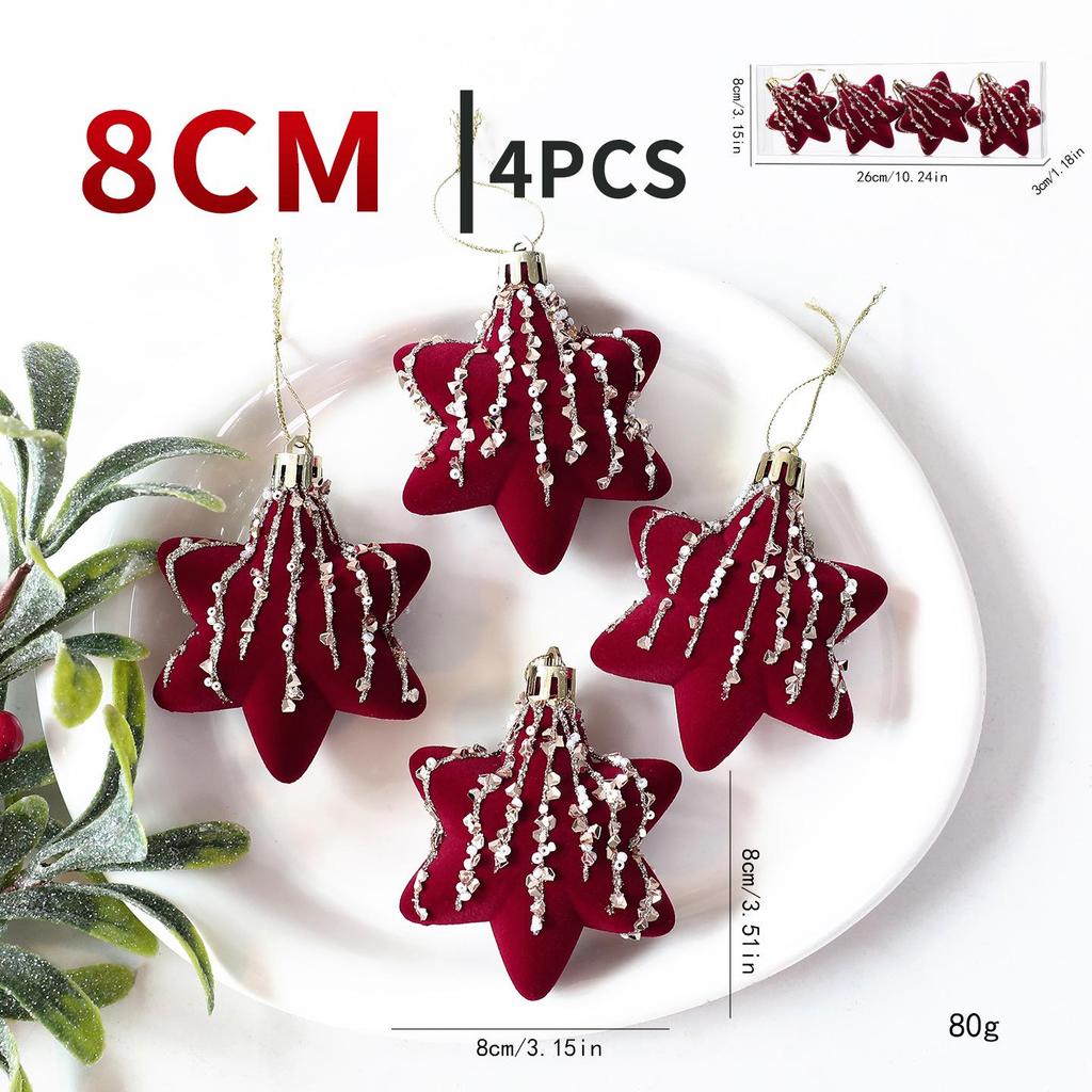 Flocked Painted Cone-Shaped Christmas Icicle Ornaments for Indoor Decoration