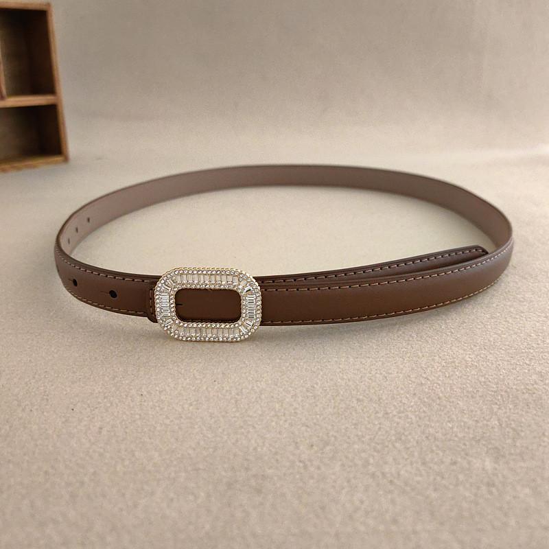Womens Style Minimalist Derma Waist Belt Metal Buckle Dress Suit Belt Shapewear