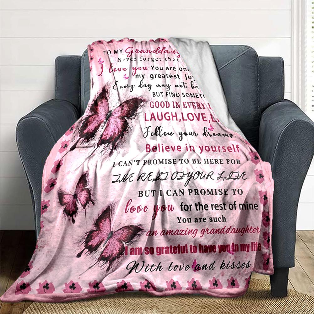 Pink butterfly Cozy Blanket Warmthful Decor Suitable for Sofa Couch Office Bed Picnics Ideal for All Seasons Stylish Decor Ideal Gift Y33