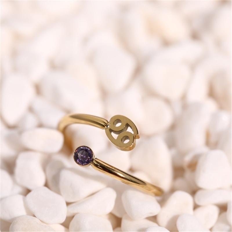 Unique Zircon Constellations Rings Adjustable Finger Rings Fashion Open Rings Statement Jewelry Simple Knuckles Rings