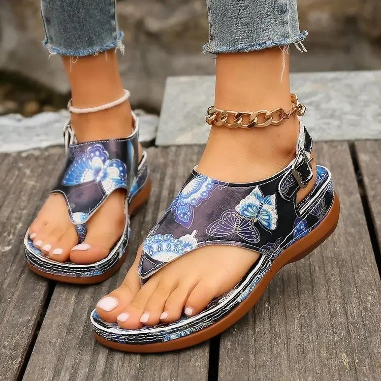 2025 Summer Shoes Female Buckle Women's Sandals Hot Sale Mixed Colors Outdoor Casual Beach Wedge Sandals Large Size 43