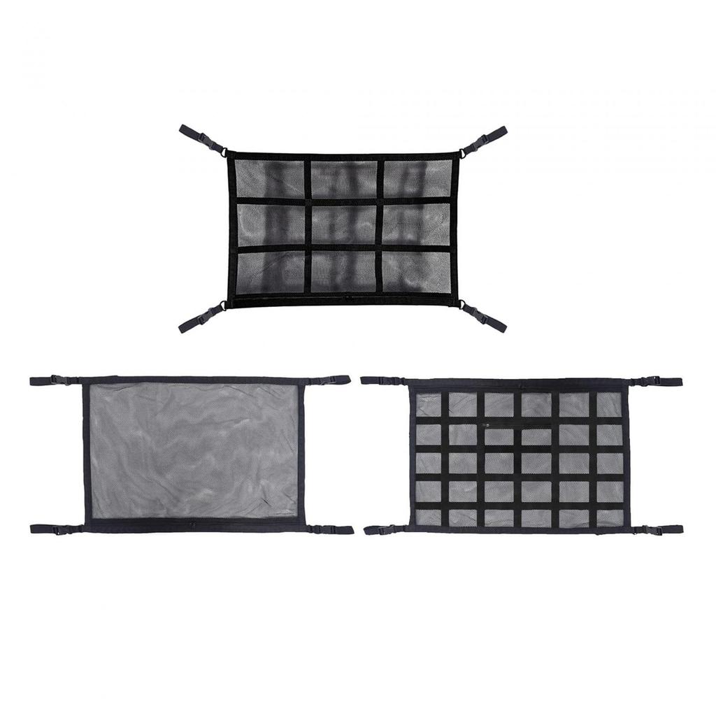Car Ceiling Cargo Mesh Net Storage Pocket Vehicle Interior Accessories Durable Car Roof Organizer for Car with 4 Handles