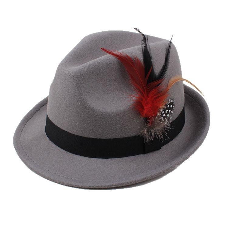 

Spring and Summer Woolen Hats, Men and Women, Couples, Ethnic Style, Rolled Edge Hats, Sun Shading Hats, Jazz Hats Adult 56-58cm сірий