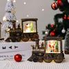 Santa Claus Train Ornament Night Light - Gold Water-Injectable Christmas Decoration Gift