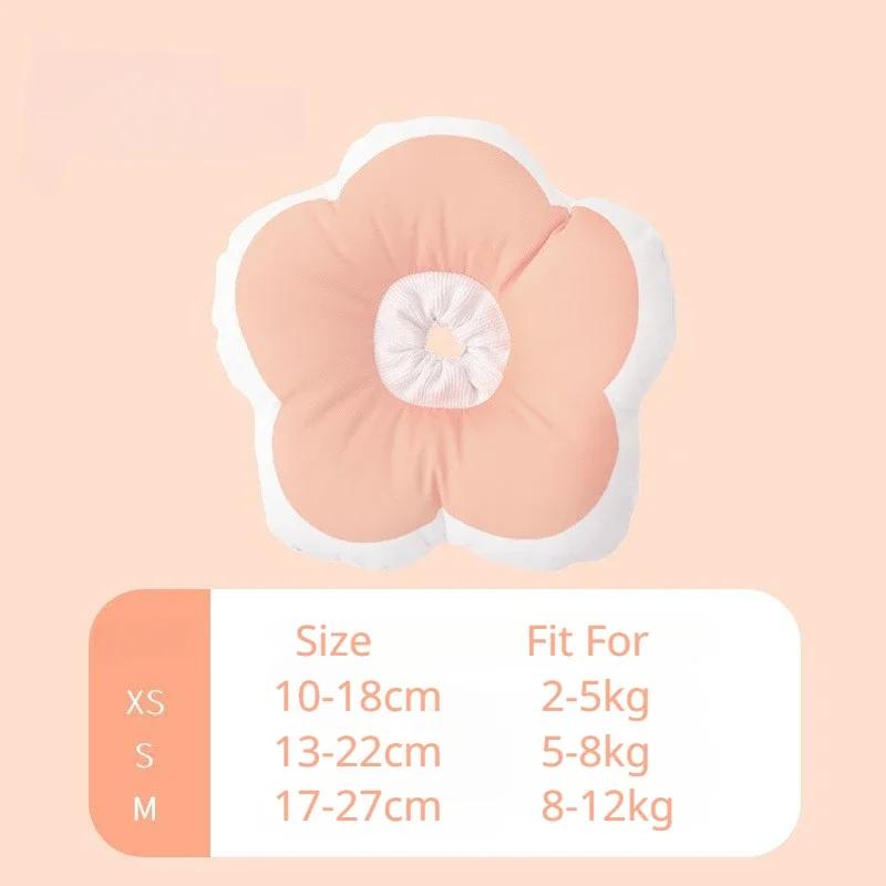 Waterproof Elizabeth Cat Collar Adjustable Neck Collar Cotton Pet Cone E-Collar with Cute Flower Pattern for Cat Dog Pet Collar
