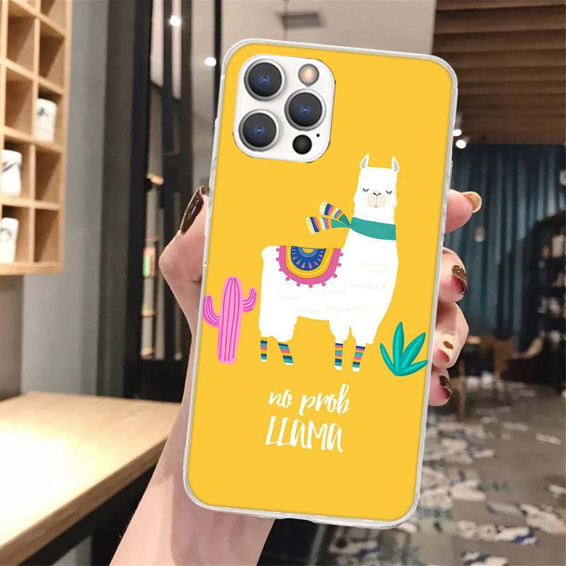 Lama Llama Alpacas Soft Phone Case For iPhone 16 15 14 13 12 11 Pro Max X XR XS 7 Plus 8 + SE 2020 Pattern Customized Cover 14 1