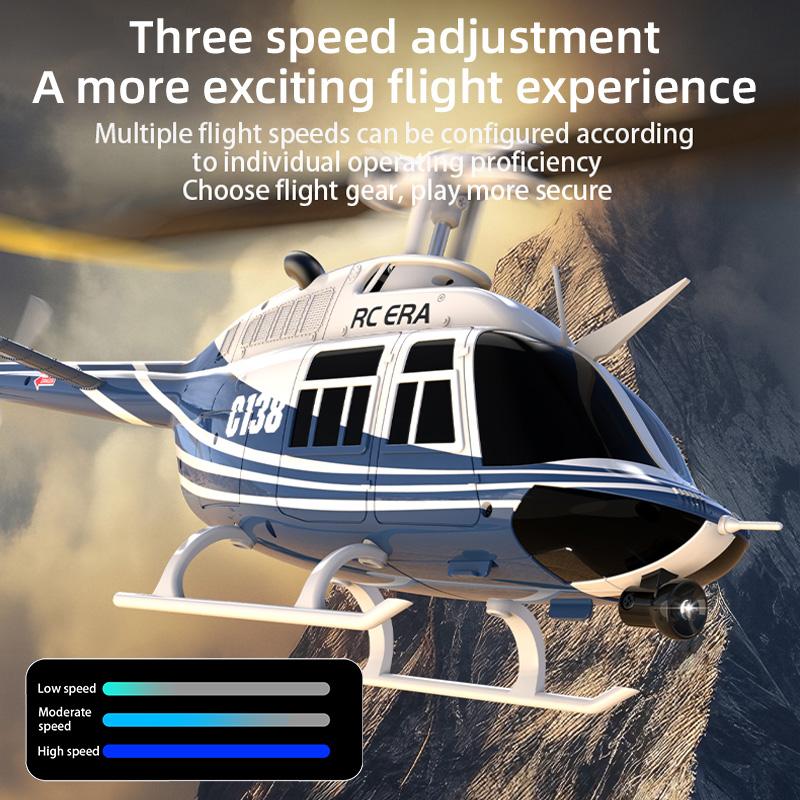 C138 PRO RC Helicopter 2.4G 6-Aixs Gyroscope 6CH Altitude Hold Optical Flow Brushless Remote Control Helicopter Toy VS Brush ERA