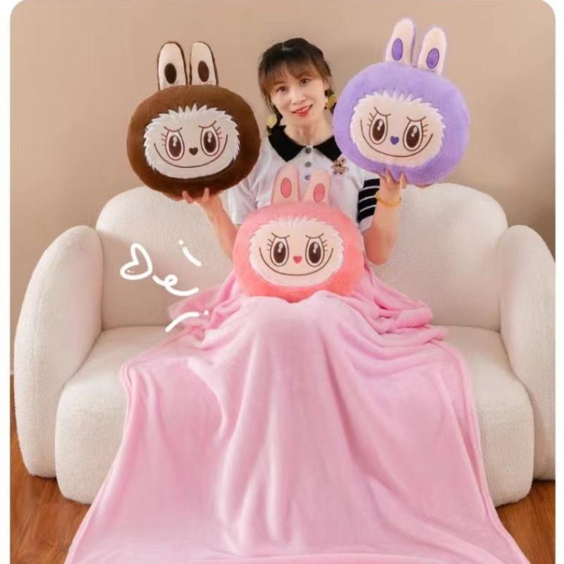 New Matte Labubu Fabric Pillow, Quilt, Air Conditioner Blanket, Car Cushion, Backpack, Hand-held Car Blanket