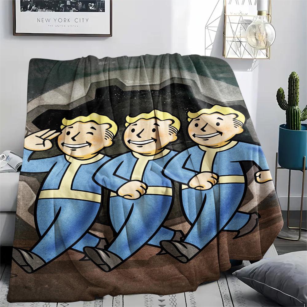 1PC Fallout Print Flannel Blanket, High quality All Seasons, Home Decor, Warmth and Comfort, Perfect for Christmas Gifts
