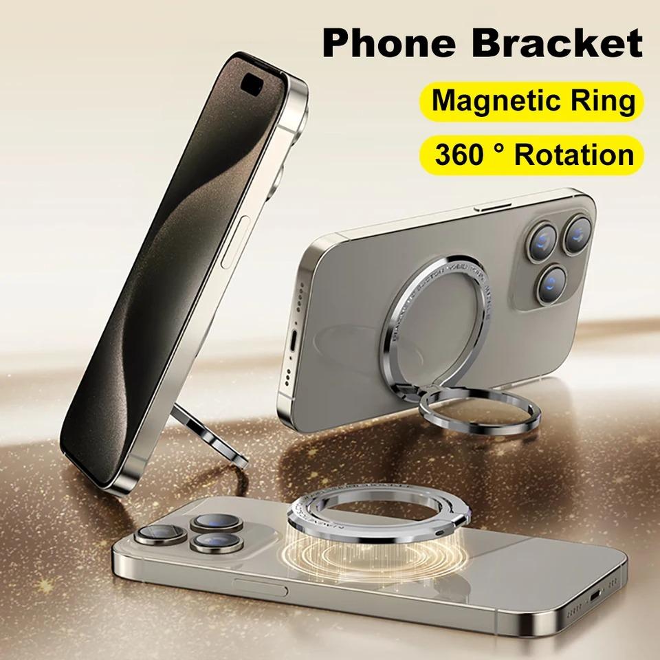 Magnetic Phone Holder Stand Magnet Finger Ring Socket Portable Wireless Charging for IPhone16 15 14 Pro/Max Cellphone Bracket