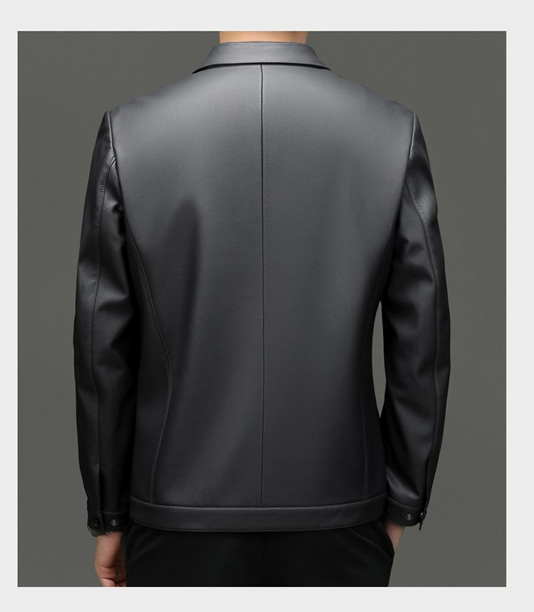 Pierre Cardin Men's Sheepskin Biker Jacket - Plus Velvet, Thick, Autumn/Winter.