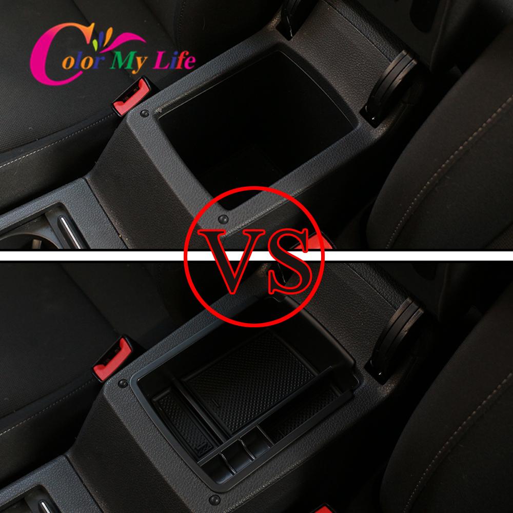 Color My Life Armrest Box for Volkswagen VW Golf 7 Mk7 VII 5G GT I R 2013- Central Armrest Storage Box Container Holder