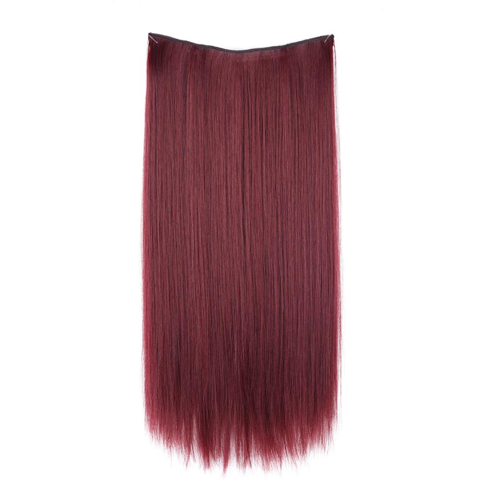 MISS WIG Women Long Straight Invisible Hair Extensions Synthetic Fiber Natural Hairpiece Fish Line Daily Wear Cosplay Hair
