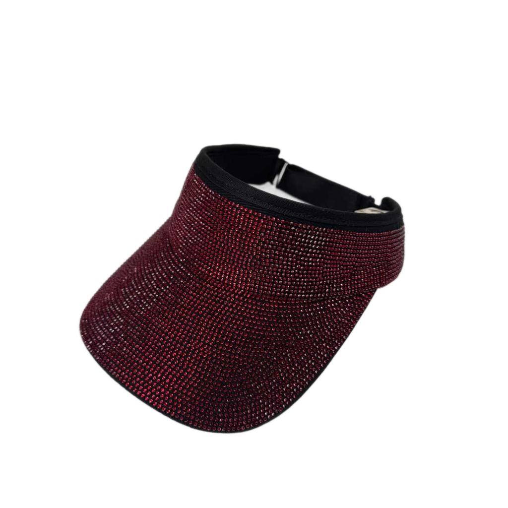 Women'S Full Diamond Hollow Top Hat Spring Summer Sun Protection Baseball Cap Rhinestone Encrusted Headband Shading Accessory