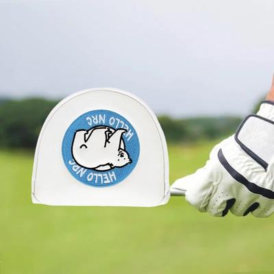 Golf Putter Cover Magnetic Mallet Putter Cover Golf Club Putter Sleeve Cute Polar Bear Design Blade Putter Headcover for Golfer
