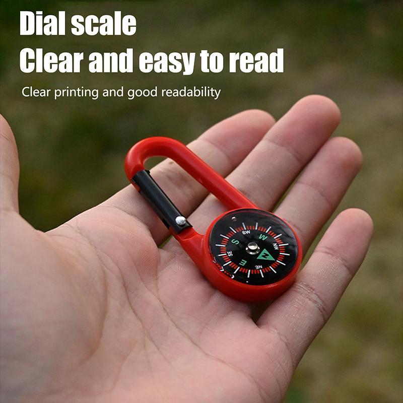 Mini Lightweight Compass, Portable Carabiner Keychain Compasses, Outdoor Camping Tool, Mountaineering Tourism Survival Equipment