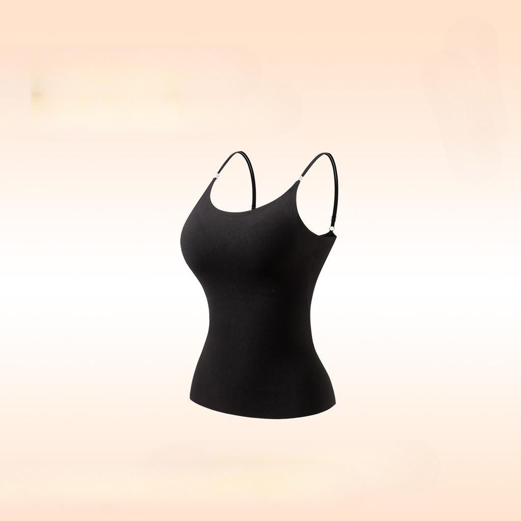 Pearl Double Shoulder Straps Camis Women Solid Color U Neck Crop Tops Fashion Warm Tube Top Female Sleeveless Camisole