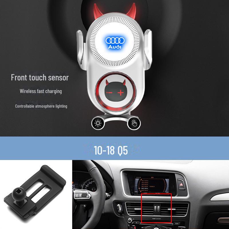Wireless Charging Car Holder for A6LA4Q5LQ3: Auto-Clamping and Navigation