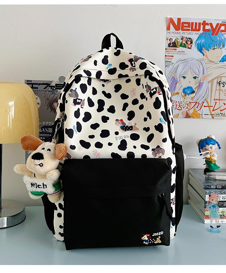 Schoolbag New High-value Japanese Ins Fresh and Sweet Polka Dot Contrasting Color Backpack Junior High School Students Lightweight Large-capacity
