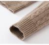 3D Cable Knit V-Neck Cashmere Sweater - Women's Elegant Autumn/Winter 2026 Collection, Loose Slimming Fit