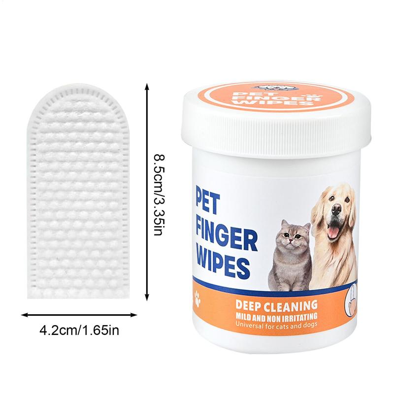 NEW Dog Finger Ear Wipes Soft Finger Cleaning Pads For Dog Ear Safe Plant-Based Cleanser Supplies For Pet Care Grooming Bathing