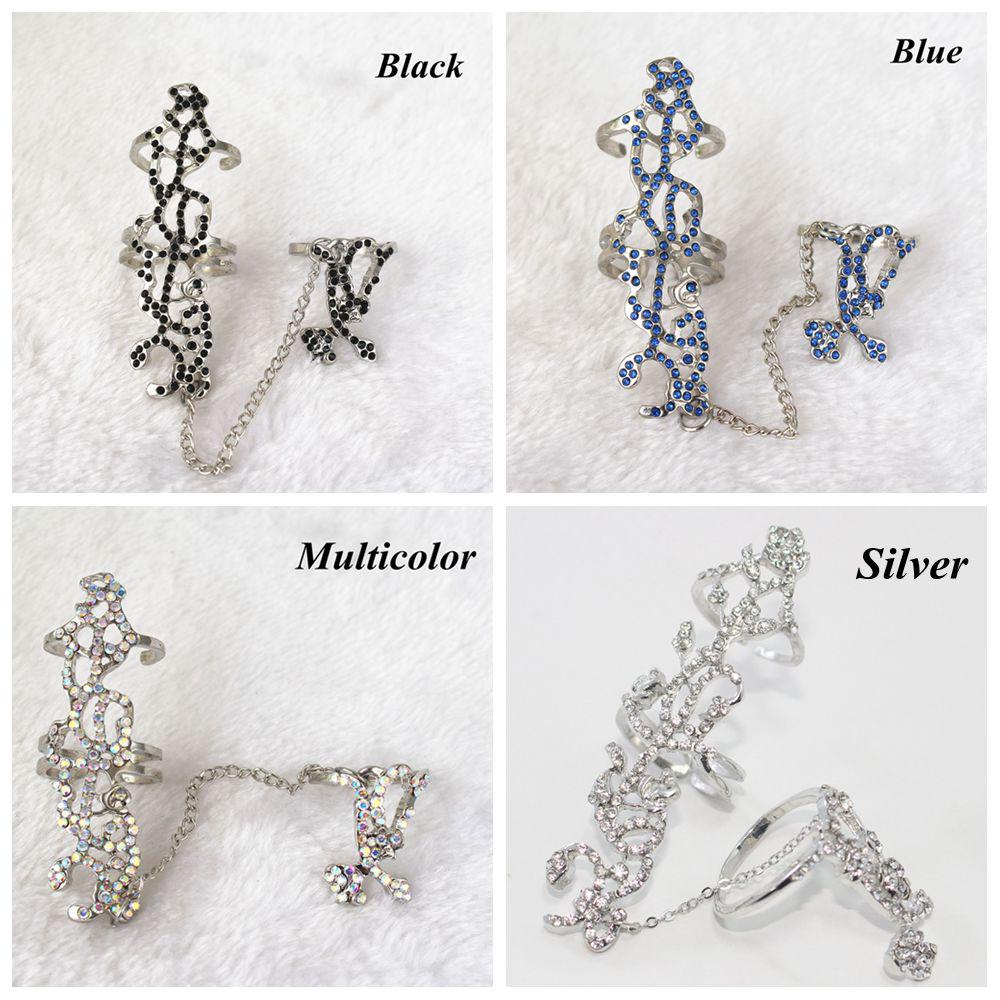 Meerdere Vingerringen Sieraden Kristallen Ringen Uitgesneden