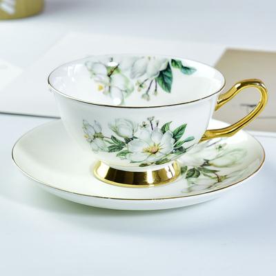 Fiore europeo Tazza da tè pomeridiana in ceramica dipinta in oro, piatto da caffè, fiore, tazza da tè, tazza da acqua, tazza da latte