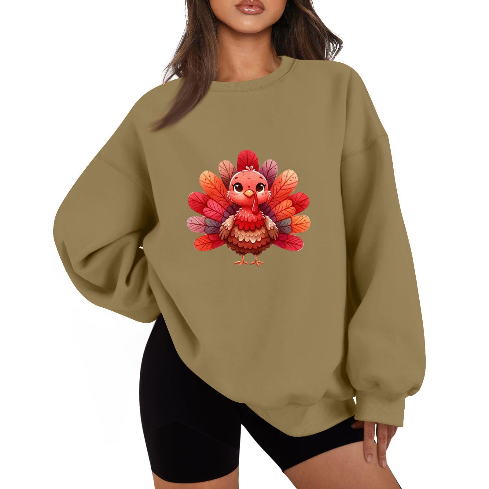 

Женская повседневная мода с длинным рукавом и принтом, с круглым вырезом, свободная толстовка XXL коричневый