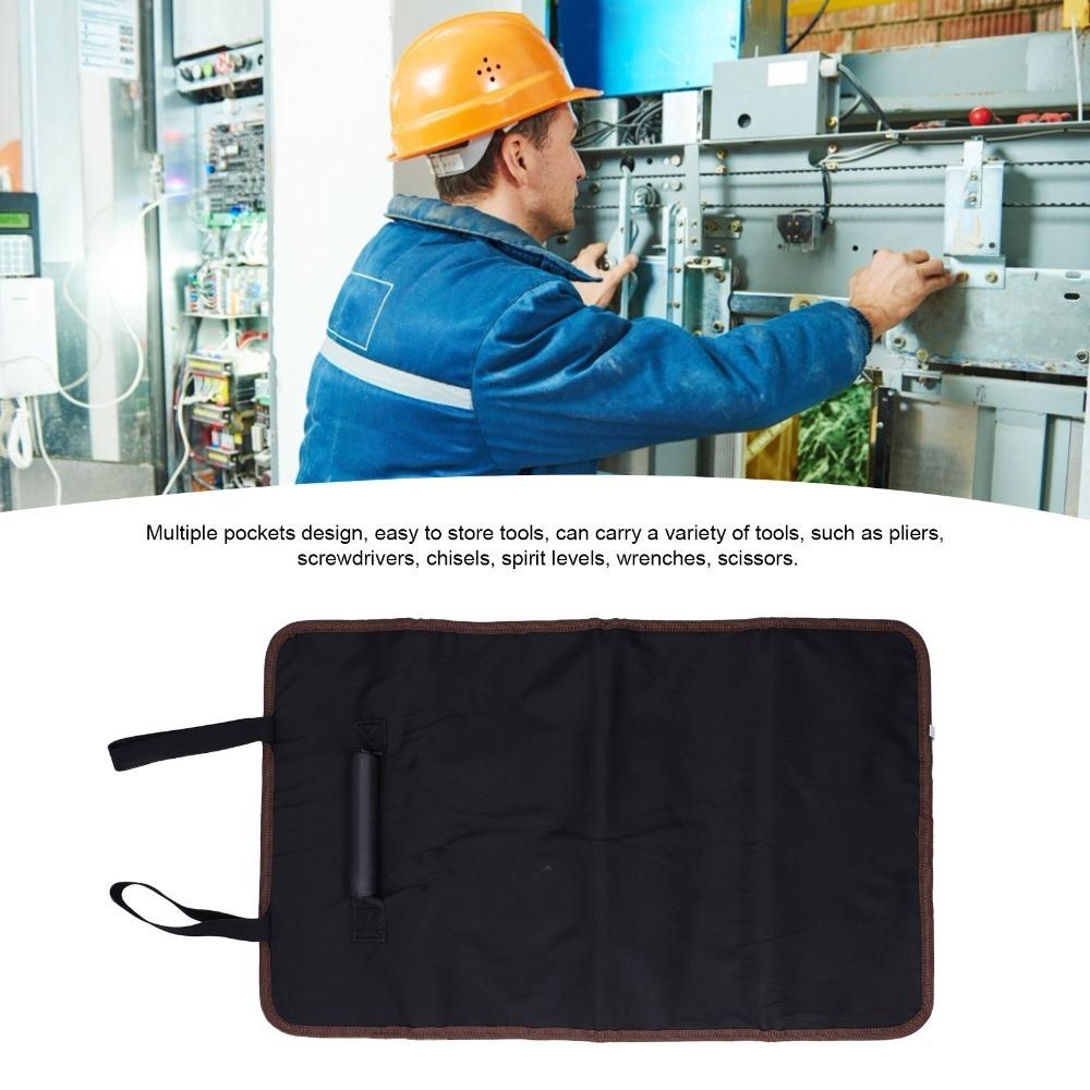 

Oxford Cloth Tool Roll Bag 22 Pockets Tool Storage Bag Durable Wrench Roll Up Bag Plumber чорний