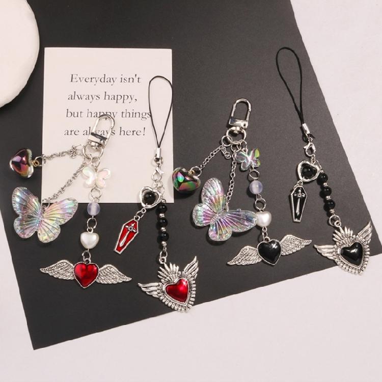 Versatile Phone Strap Angel Keychain Pendant Fashionable Heart Phone Lanyard