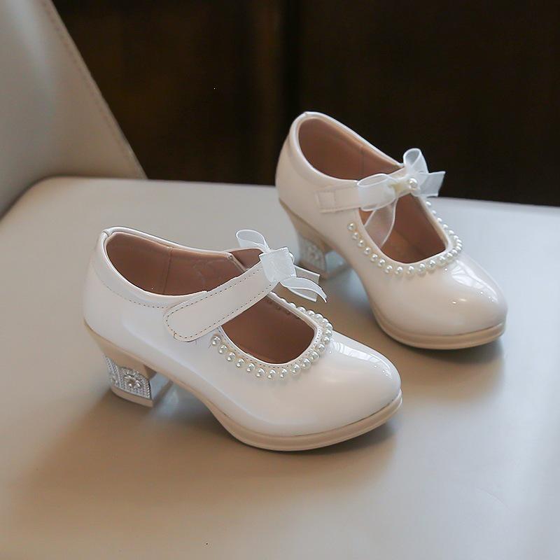 Koreanischer Stil Mädchen Schleife Hoher Absatz Prinzessin Tanzschuhe für Kinder