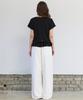 Lense Eyelet Frill Half T-Shirt Black