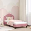 Children s Bed Frame with Headboard Pink 80 x 160 cm Velvet