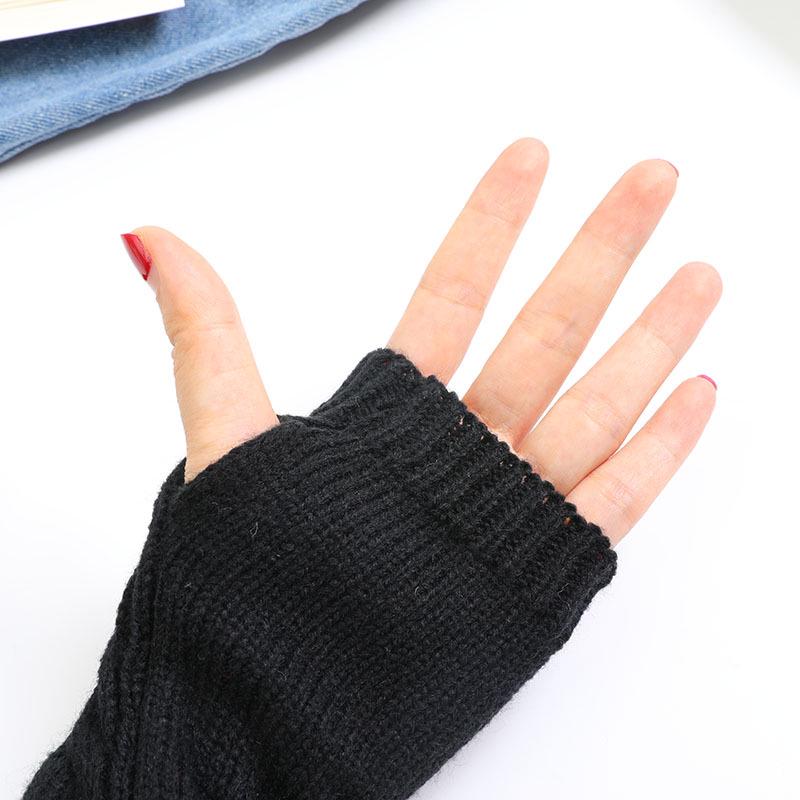Fingerlose Handschuhe aus Strickwolle im koreanischen Stil für Herren und Damen – kurze Twist-Mode für Herbst/Winter