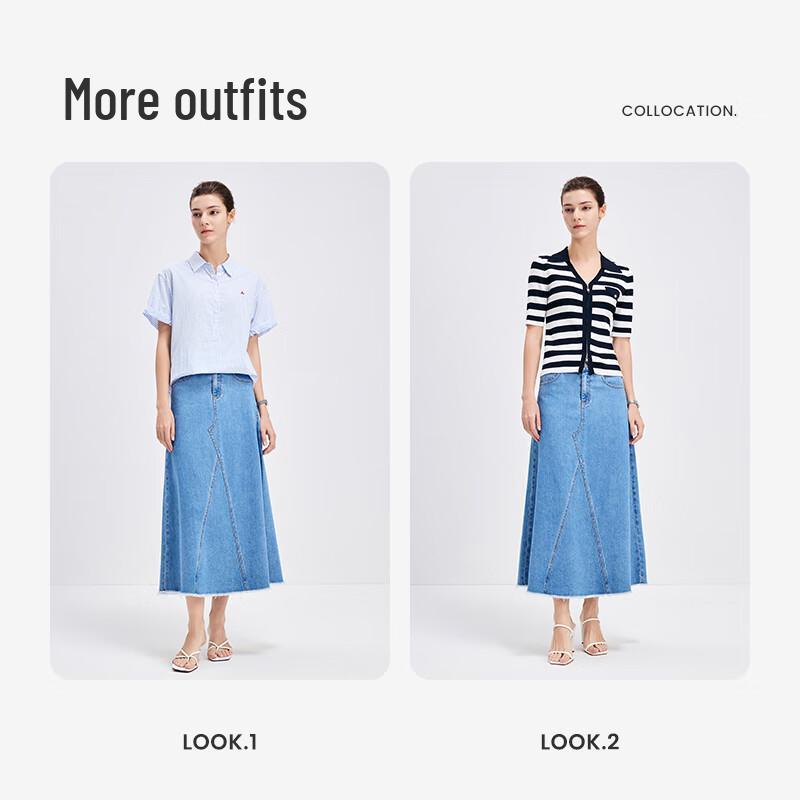 Navigare Italia Women's Casual Denim A-line Skirt