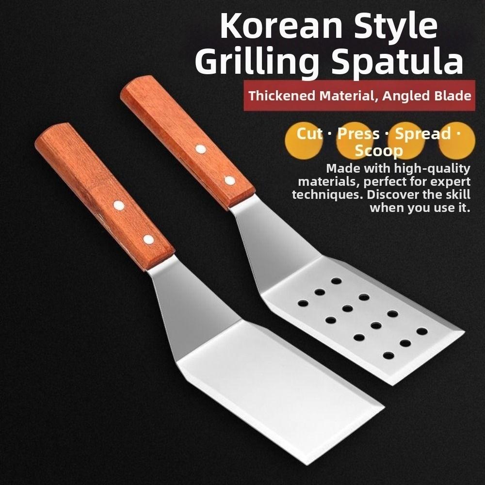 Steak Frying Pizza Peel Wooden Handle Frying Shovel New Grill Scraper  Cooking Accessories