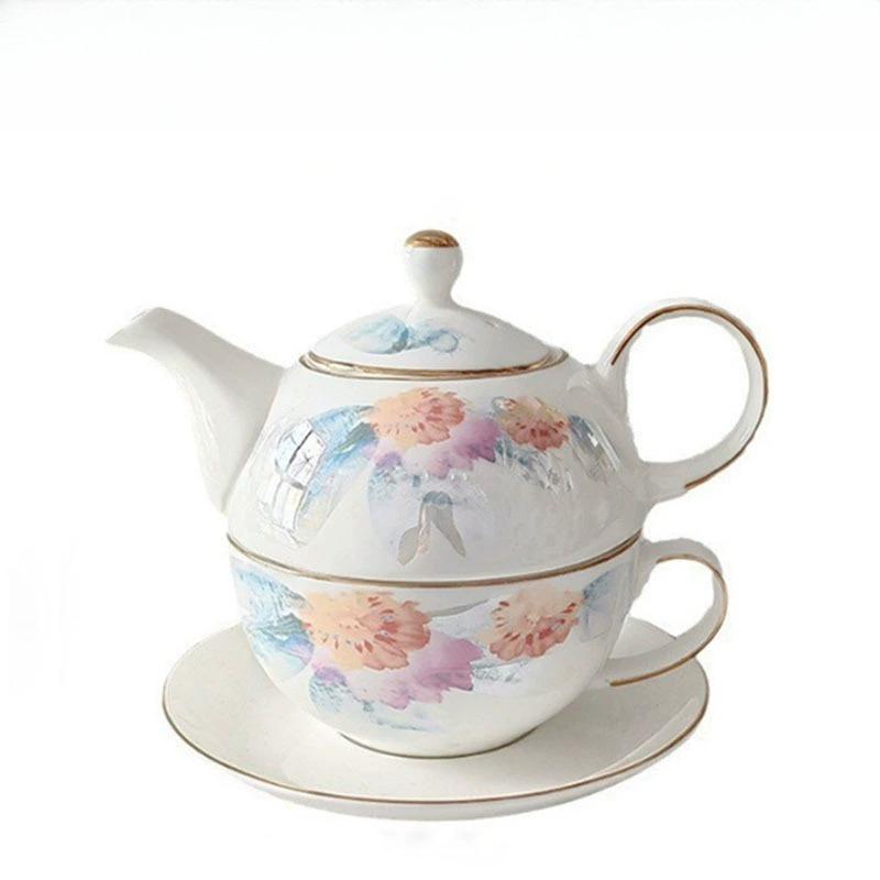 Creative Ceramic Tea Set Large Capacity English Afternoon Tea Coffee Pot Bone China Tea Cup and Saucers for Home Office