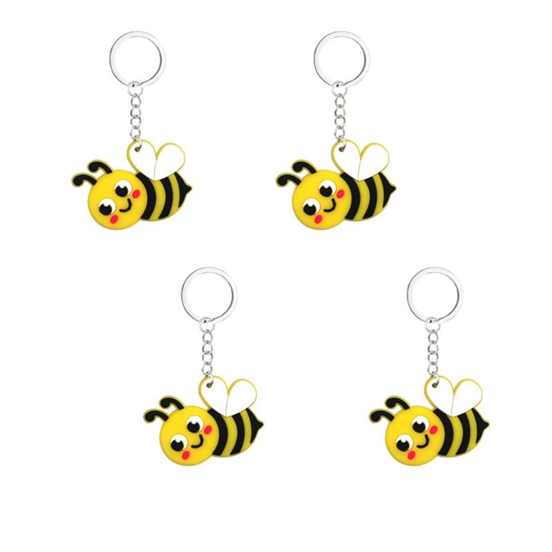 24 Pezzi Mini Portachiavi Ciondoli Api Ciondolo Nido d'Ape Ciondolo Fiore d'Api Portachiavi per Bambini Regali per Feste Zaino Scolastico