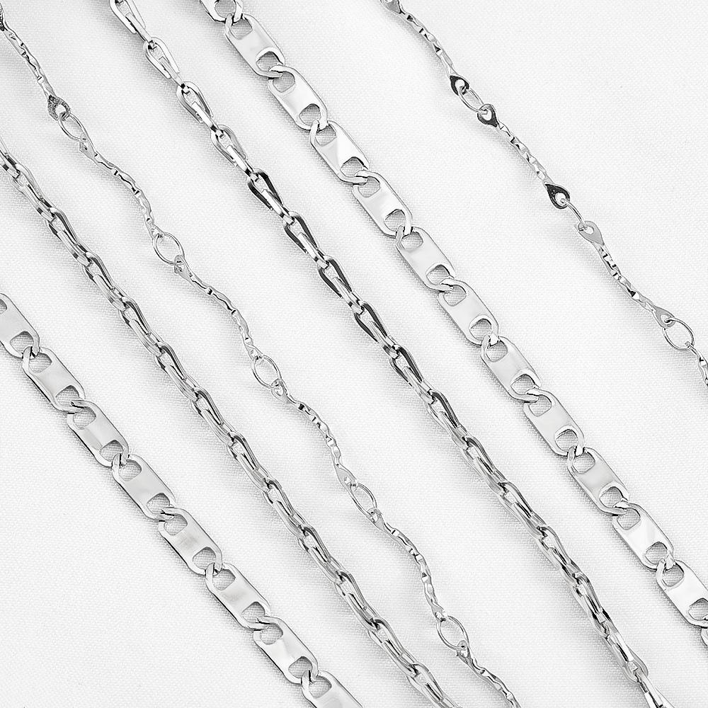 No Fade 1Meter Silver Color Stainless Steel Link Chains DIY Chain for Needlework Necklaces Bracelets Jewelry Making Accessories