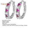 1 Pair Women Huggie Earrings Blue Cubic Zirconia Small Hoop Earrings Party Prom Clipping-on Earrings Copper Round Earrings