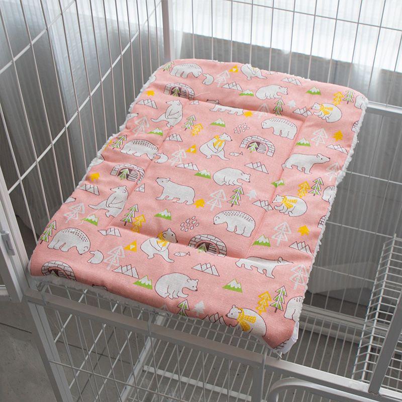 

Pet Supplies Doghouse Cathouse Mat Fall and Winter Fleece-lined Thickened Cat Cage Flat Dashboard Cover Cat Heattech Mattress Dogs and Cats Mat XS(40*25cm) Pink Pine Bear