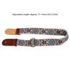 Ukulele Adjustable Nylon Leather Ukulele Shoulder Embroidered Ukulele Strap with Leather Strap Suitable for All Size Ukuleles from Kids To Strap, &