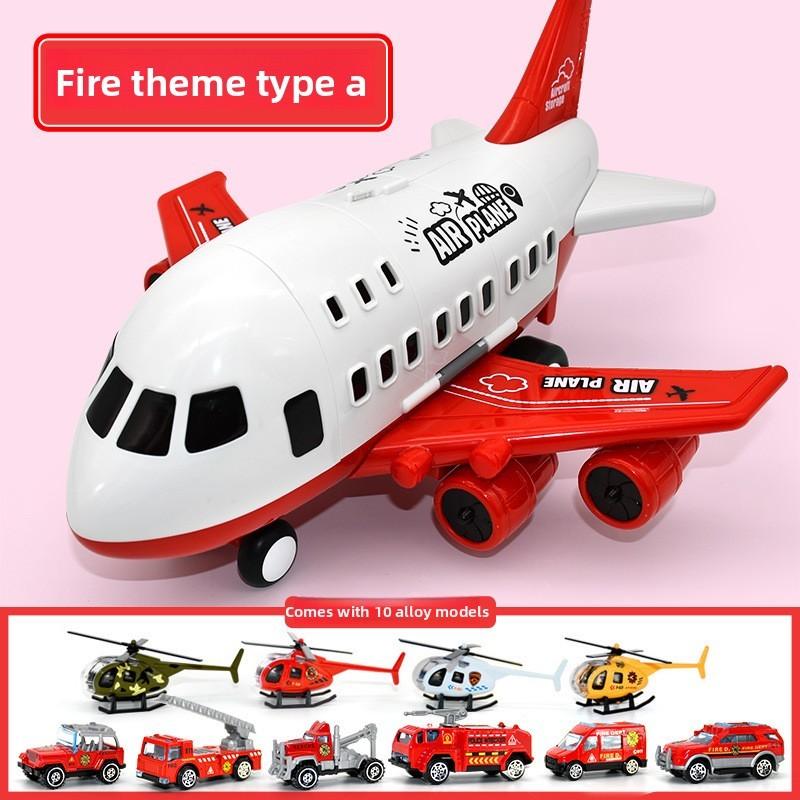 Model Airplane Toy Set With Inertia Mechanism And Storage For Boys And Kids