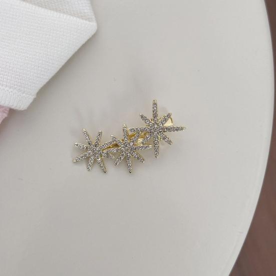 Decorative Hairpin, Rhinestones Eight-Pointed Star Design Hair Clip, No Damage Side Bang Hair Pin, Versatile Style Hair Accessory
